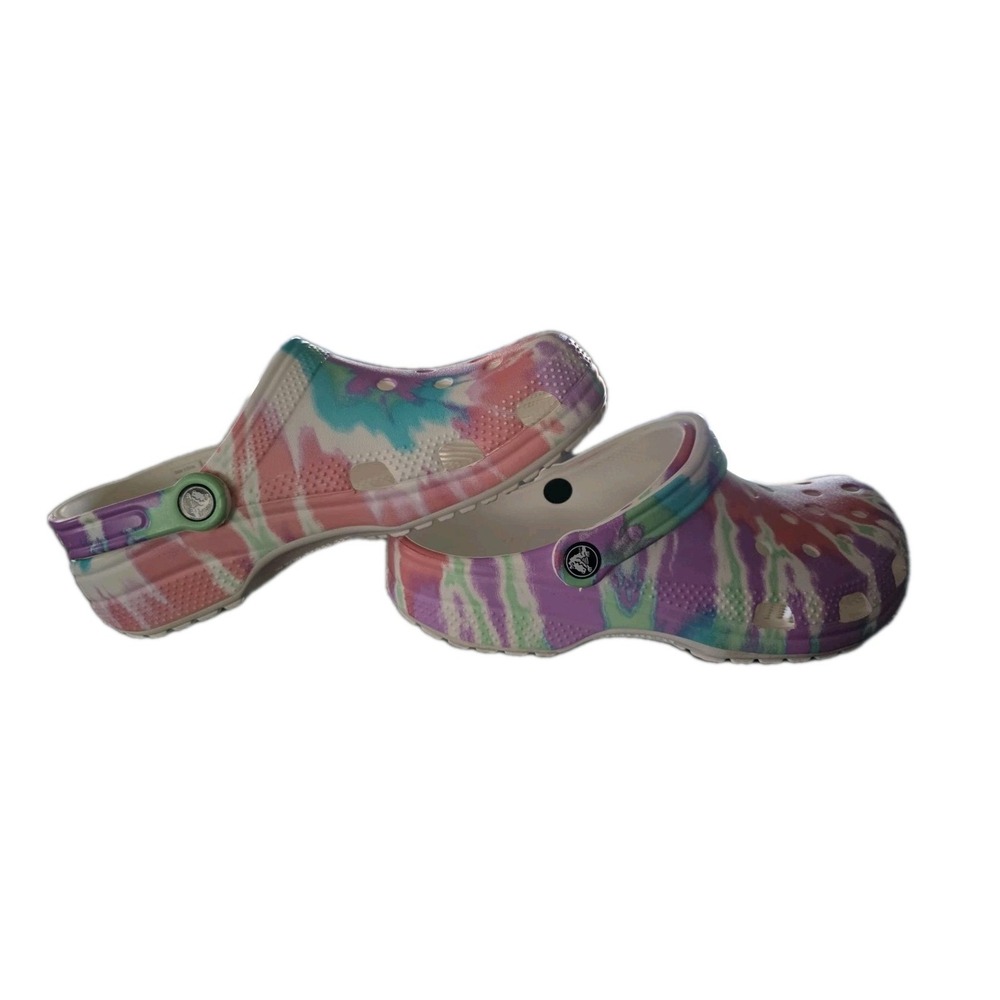 CROCS Women's Size 9 TieDye Very Clean Water Resistant  Casual Slip On Carnival - Picture 2 of 9